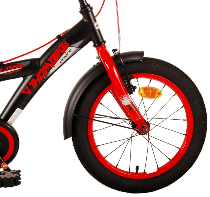 Volare Thombike Kinderfiets - Jongens - 16 inch - Zwart Rood - Twee Handremmen - Afbeelding 5