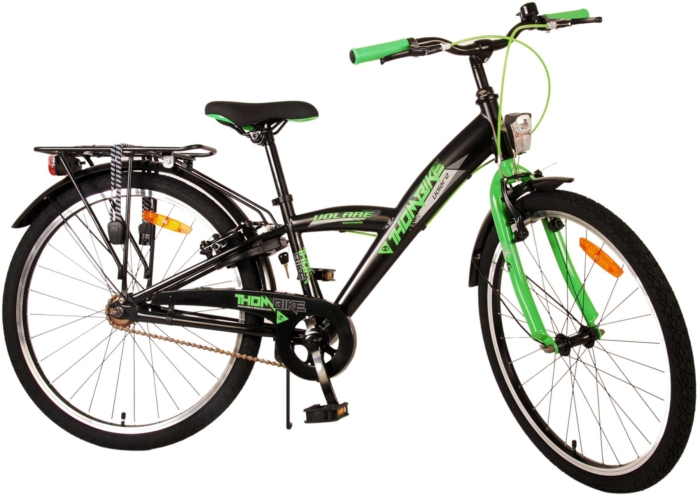 Volare Thombike Kinderfiets - Jongens - 24 inch - Zwart Groen - Twee handremmen - Afbeelding 3