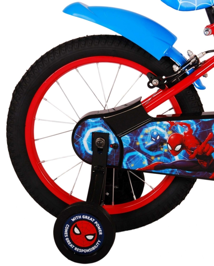 Ultimate Spider-Man Kinderfiets - Jongens - 16 inch - Blauw/Rood - Twee handremmen - Afbeelding 3