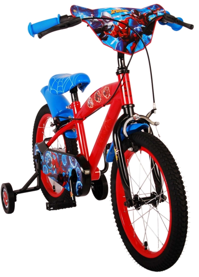 Ultimate Spider-Man Kinderfiets - Jongens - 16 inch - Blauw/Rood - Twee handremmen - Afbeelding 9