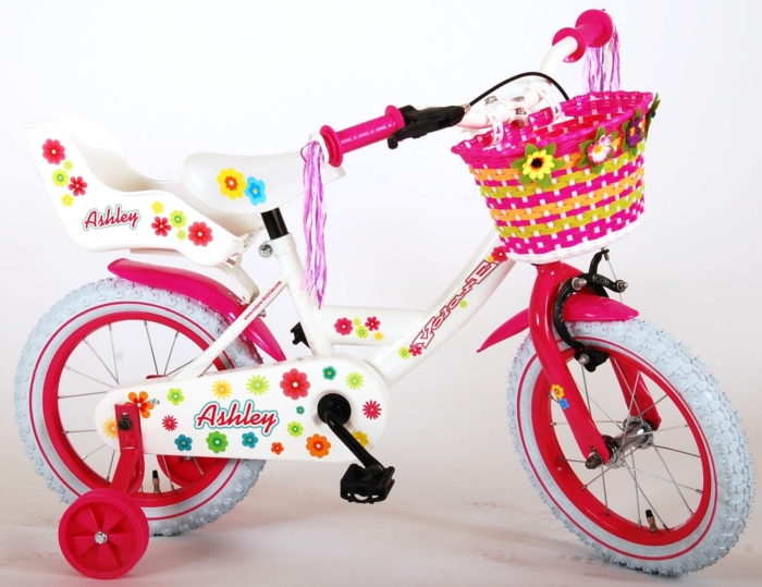 Volare Ashley Kinderfiets - Meisjes - 14 inch - Wit - 95% afgemonteerd - Afbeelding 3