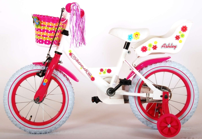 Volare Ashley Kinderfiets - Meisjes - 14 inch - Wit - 95% afgemonteerd - Afbeelding 12