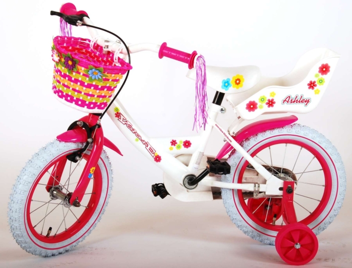 Volare Ashley Kinderfiets - Meisjes - 14 inch - Wit - 95% afgemonteerd - Afbeelding 13