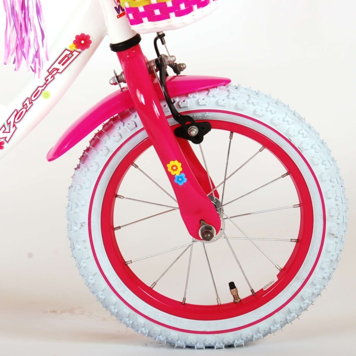 Volare Ashley Kinderfiets - Meisjes - 14 inch - Wit - 95% afgemonteerd - Afbeelding 5