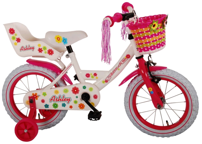 Volare Ashley Kinderfiets - Meisjes - 14 inch - Wit - 95% afgemonteerd - Afbeelding 2