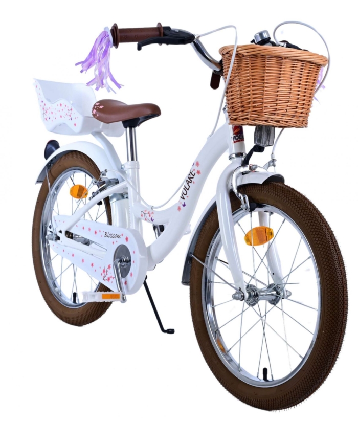 Volare Blossom Kinderfiets - Meisjes - 18 inch - Wit - Twee handremmen - Afbeelding 4