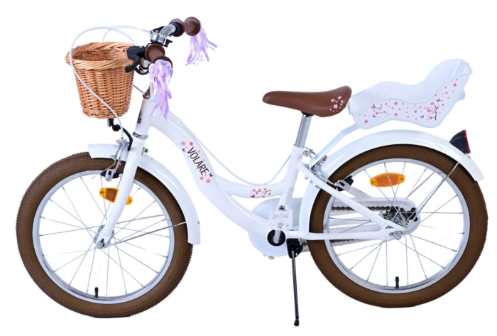 Volare Blossom Kinderfiets - Meisjes - 18 inch - Wit - Twee handremmen - Afbeelding 6