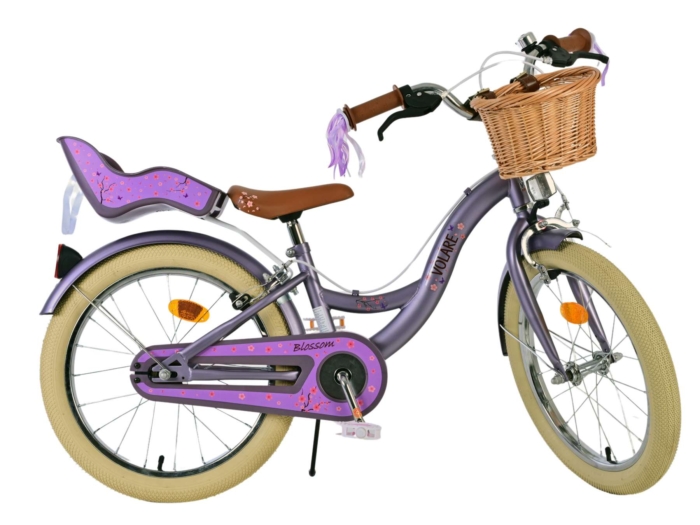 Volare Blossom Kinderfiets - Meisjes - 18 inch - Paars - Twee Handremmen - Afbeelding 9