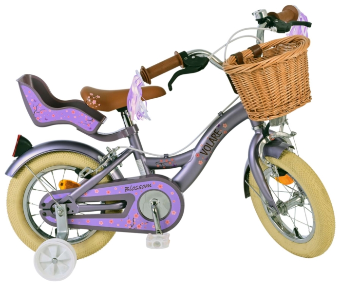 Volare Blossom Kinderfiets - Meisjes - 12 inch - Paars - Twee handremmen - Afbeelding 10