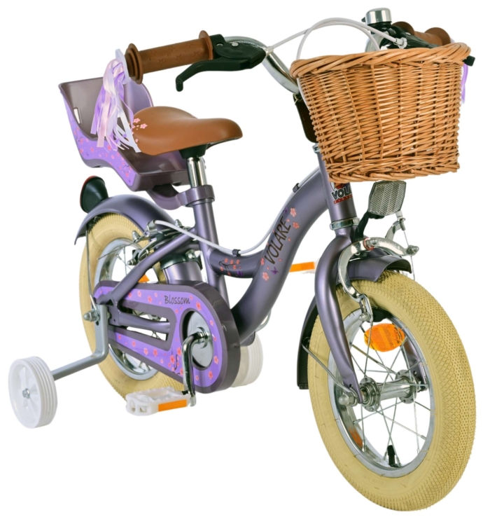 Volare Blossom Kinderfiets - Meisjes - 12 inch - Paars - Twee handremmen - Afbeelding 5