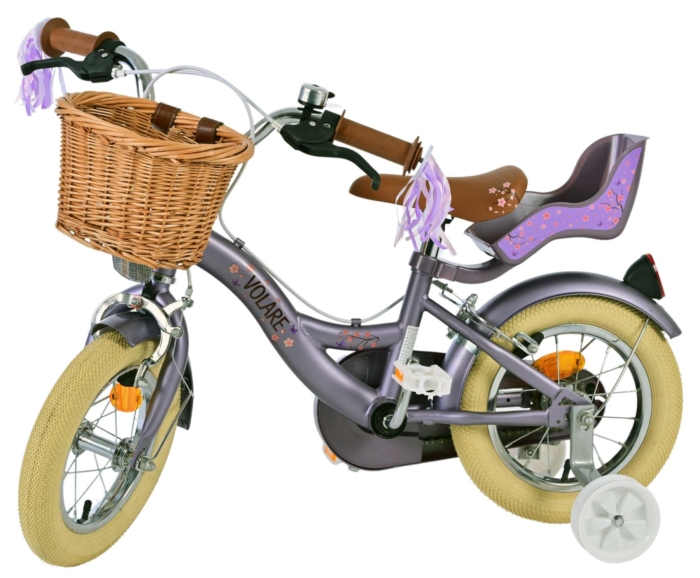 Volare Blossom Kinderfiets - Meisjes - 12 inch - Paars - Twee handremmen - Afbeelding 8