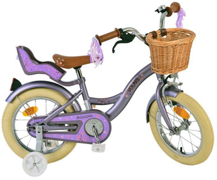 Volare Blossom Kinderfiets - Meisjes - 14 inch - Paars - Afbeelding 10