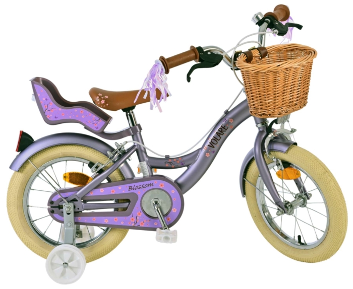 Volare Blossom Kinderfiets - Meisjes - 14 inch - Paars - Twee Handremmen - Afbeelding 10