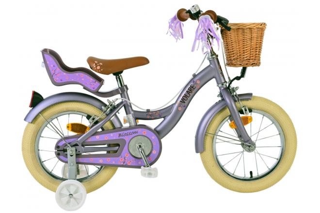 Volare Blossom Kinderfiets - Meisjes - 14 inch - Paars - Twee Handremmen