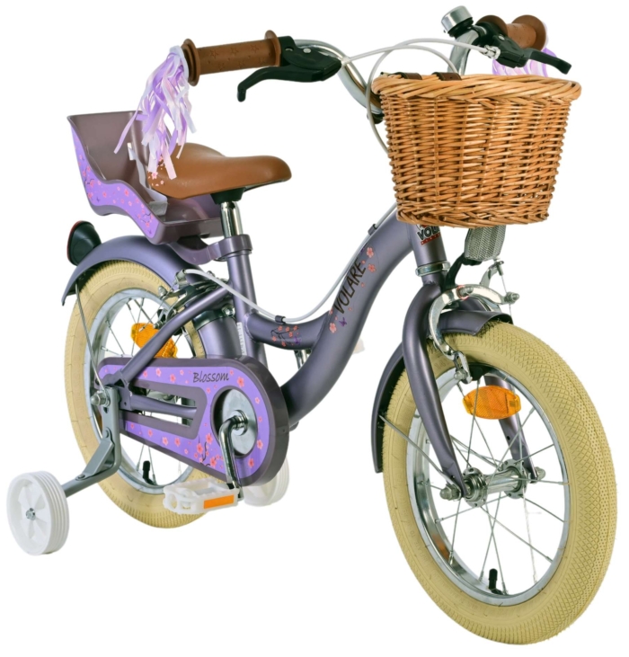 Volare Blossom Kinderfiets - Meisjes - 14 inch - Paars - Twee Handremmen - Afbeelding 5