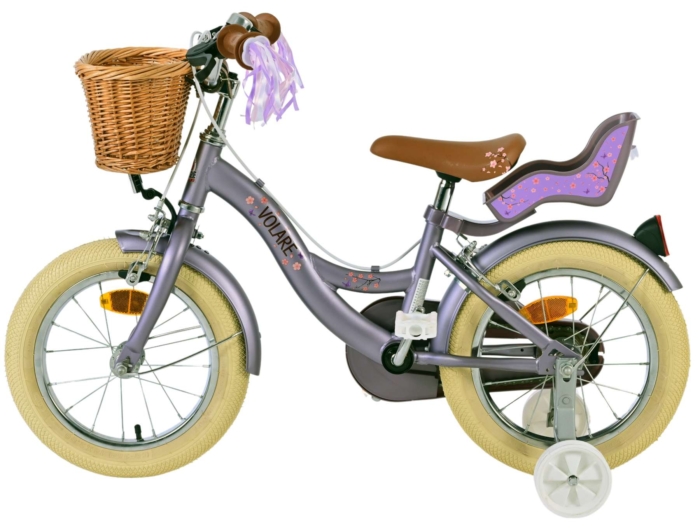 Volare Blossom Kinderfiets - Meisjes - 14 inch - Paars - Twee Handremmen - Afbeelding 7