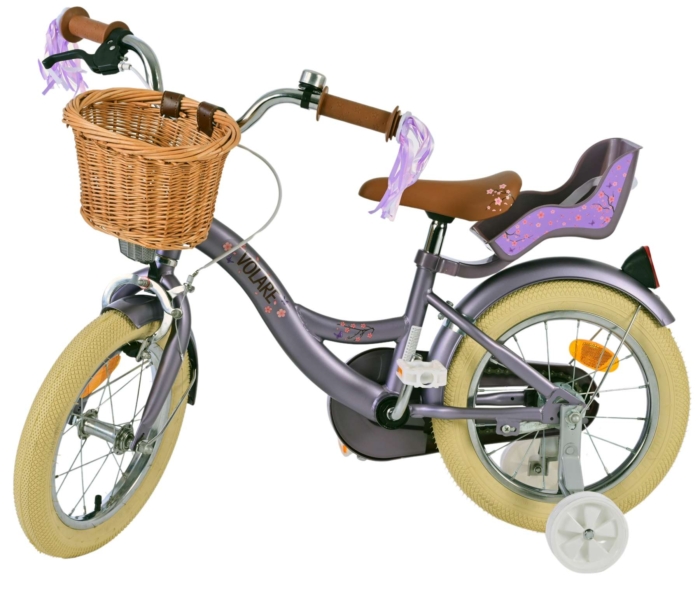 Volare Blossom Kinderfiets - Meisjes - 14 inch - Paars - Afbeelding 8