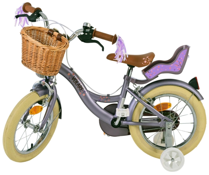 Volare Blossom Kinderfiets - Meisjes - 14 inch - Paars - Twee Handremmen - Afbeelding 8