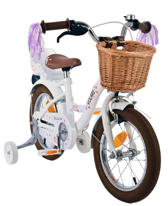 Volare Blossom Kinderfiets - Meisjes - 14 inch - Wit - Afbeelding 5