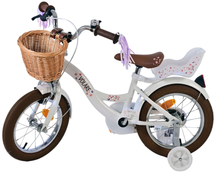 Volare Blossom Kinderfiets - Meisjes - 14 inch - Wit - Afbeelding 8