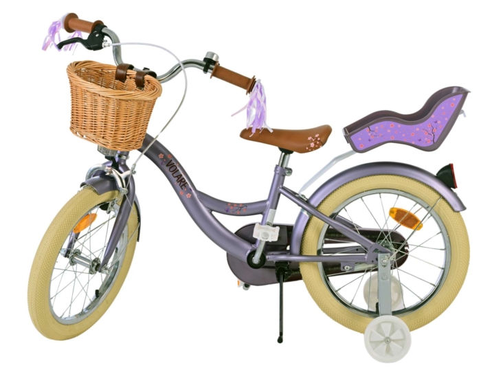 Volare Blossom Kinderfiets - Meisjes - 16 inch - Paars - Afbeelding 8