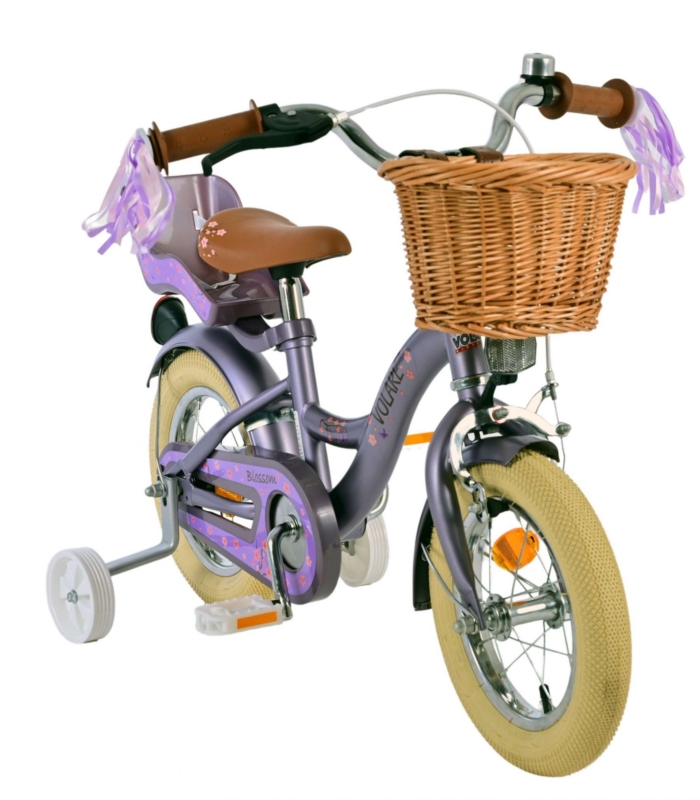 Volare Blossom Kinderfiets - Meisjes - 12 inch - Paars - Afbeelding 5