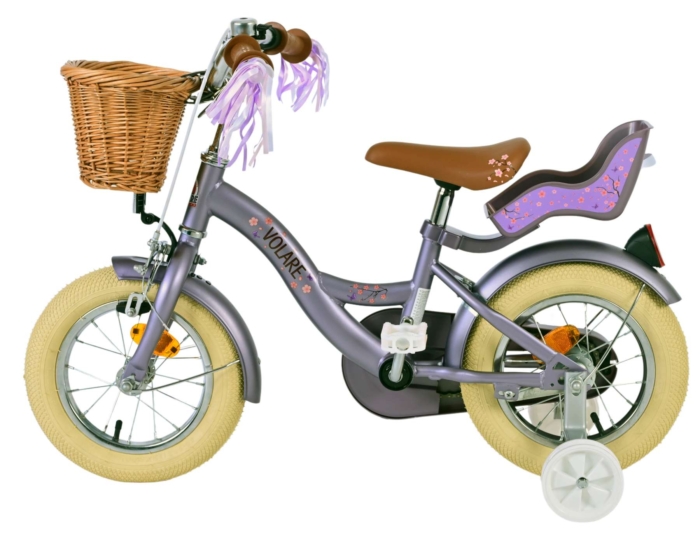 Volare Blossom Kinderfiets - Meisjes - 12 inch - Paars - Afbeelding 7