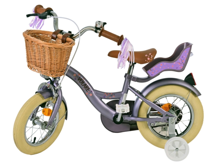 Volare Blossom Kinderfiets - Meisjes - 12 inch - Paars - Afbeelding 8