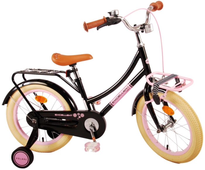 Volare Excellent Kinderfiets - Meisjes - 16 inch - Zwart - 95% afgemonteerd - Afbeelding 3