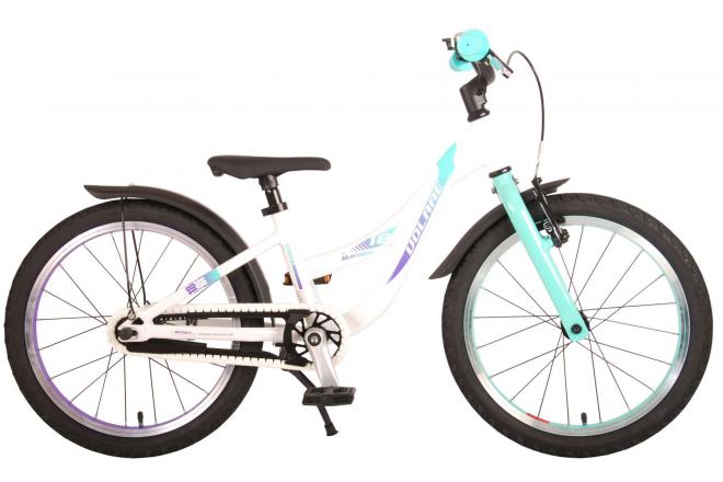 Volare Glamour Kinderfiets - Meisjes - 18 inch - Wit/Mint Groen - Prime Collection