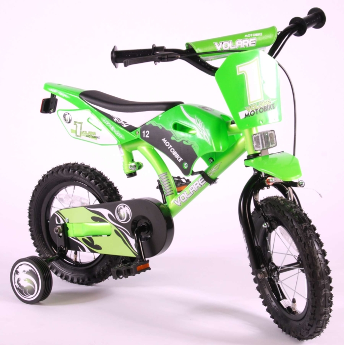 Volare Motorbike Kinderfiets - Jongens - 12 inch - Groen - 95% afgemonteerd - Afbeelding 3