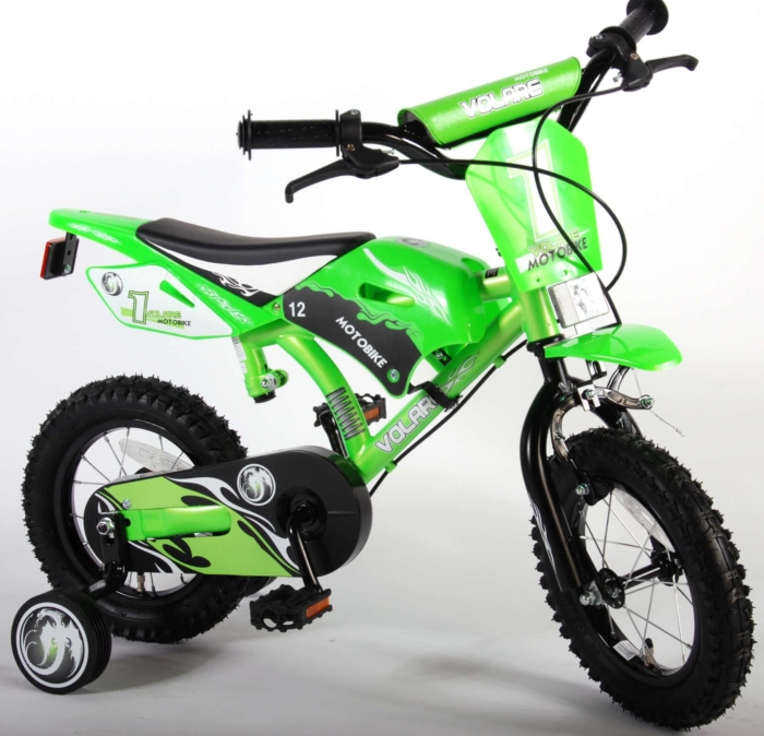 Volare Motorbike Kinderfiets - Jongens - 12 inch - Groen - Twee handremmen - Afbeelding 3