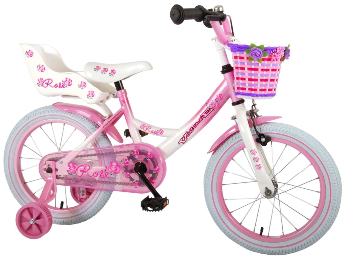 Volare Rose Kinderfiets - Meisjes - 16 inch - Roze/Wit - 95% afgemonteerd - Afbeelding 2