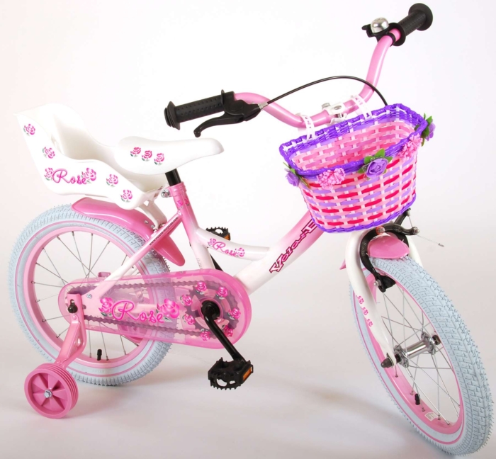 Volare Rose Kinderfiets - Meisjes - 16 inch - Roze/Wit - 95% afgemonteerd - Afbeelding 3