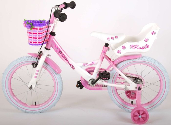 Volare Rose Kinderfiets - Meisjes - 16 inch - Roze/Wit - 95% afgemonteerd - Afbeelding 14