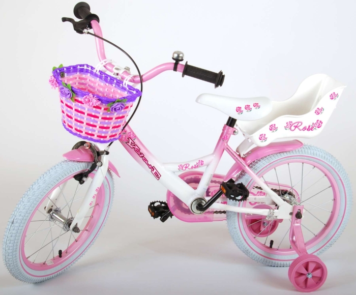 Volare Rose Kinderfiets - Meisjes - 16 inch - Roze/Wit - 95% afgemonteerd - Afbeelding 15