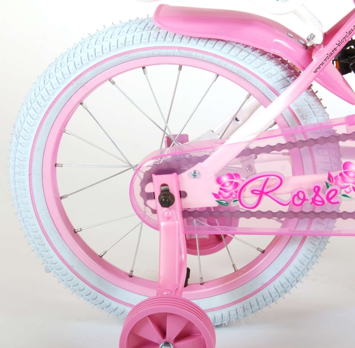 Volare Rose Kinderfiets - Meisjes - 16 inch - Roze/Wit - 95% afgemonteerd - Afbeelding 5