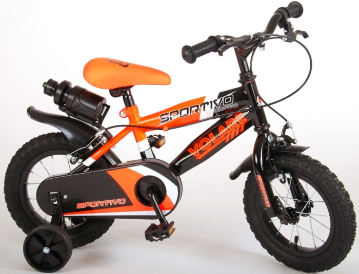 Volare Sportivo Kinderfiets - Jongens - 12 inch - Neon Oranje Zwart - Twee Handremmen - 95% afgemonteerd - Afbeelding 3