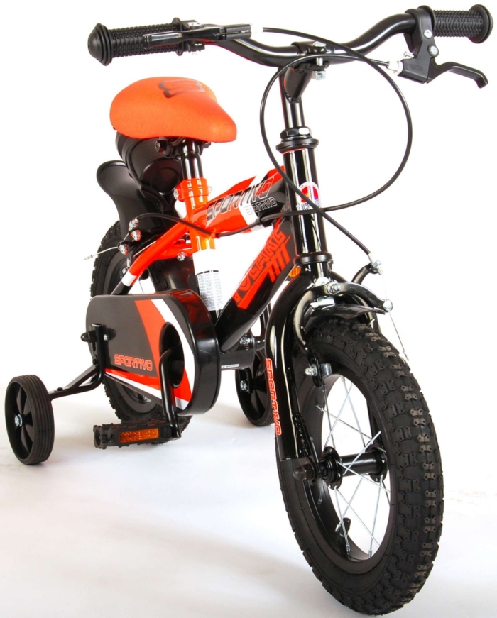 Volare Sportivo Kinderfiets - Jongens - 12 inch - Neon Oranje Zwart - Twee Handremmen - 95% afgemonteerd - Afbeelding 10