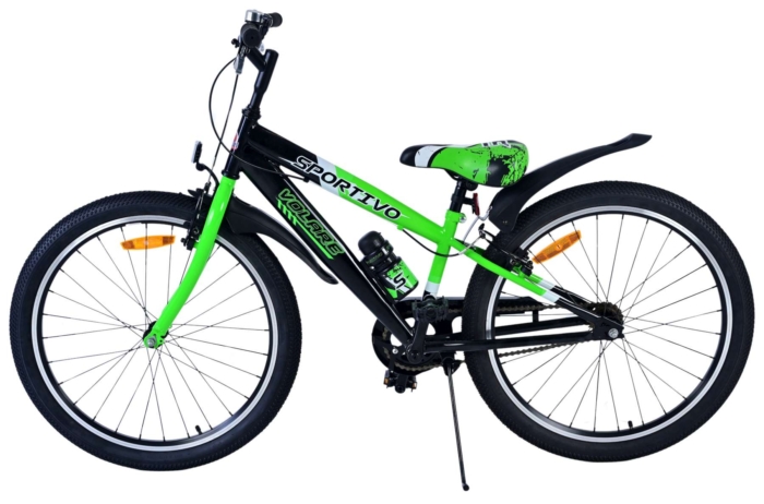 Volare Sportivo Kinderfiets - Jongens - 24 inch - Zwart Groen - Twee Handremmen - Afbeelding 7