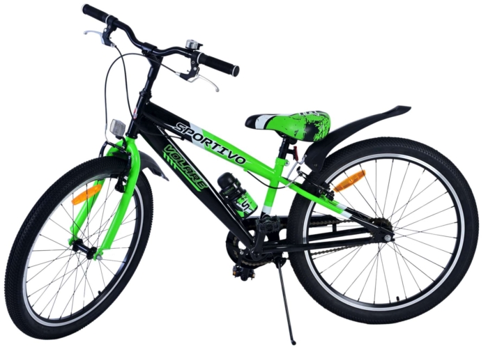 Volare Sportivo Kinderfiets - Jongens - 24 inch - Zwart Groen - Twee Handremmen - Afbeelding 8