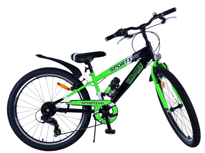 Volare Sportivo Kinderfiets - Jongens - 24 inch - 7 Speed - Zwart Groen - Afbeelding 10