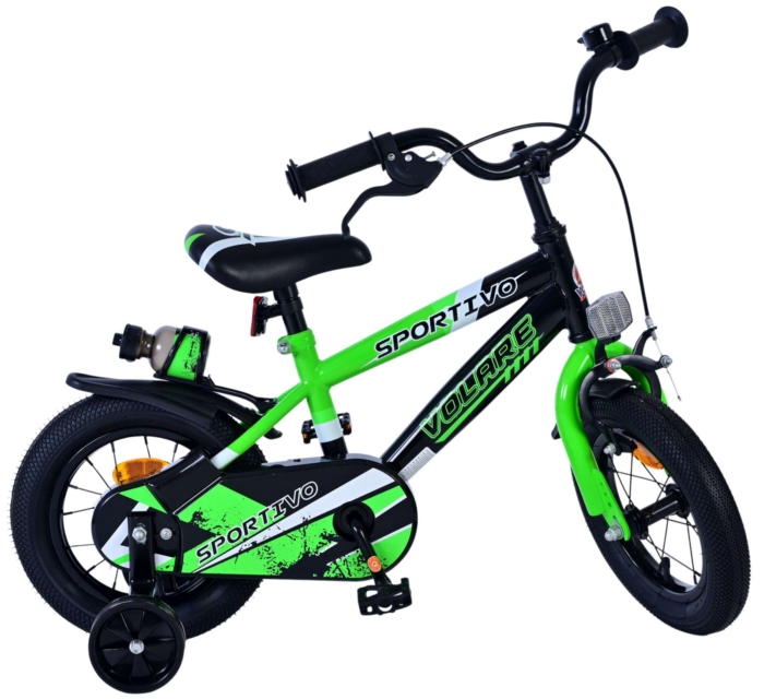 Volare Sportivo Kinderfiets - Jongens - 12 inch - Groen Zwart - Afbeelding 9