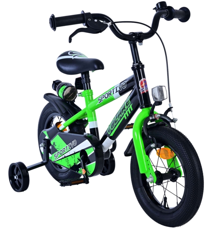 Volare Sportivo Kinderfiets - Jongens - 12 inch - Groen Zwart - Afbeelding 5