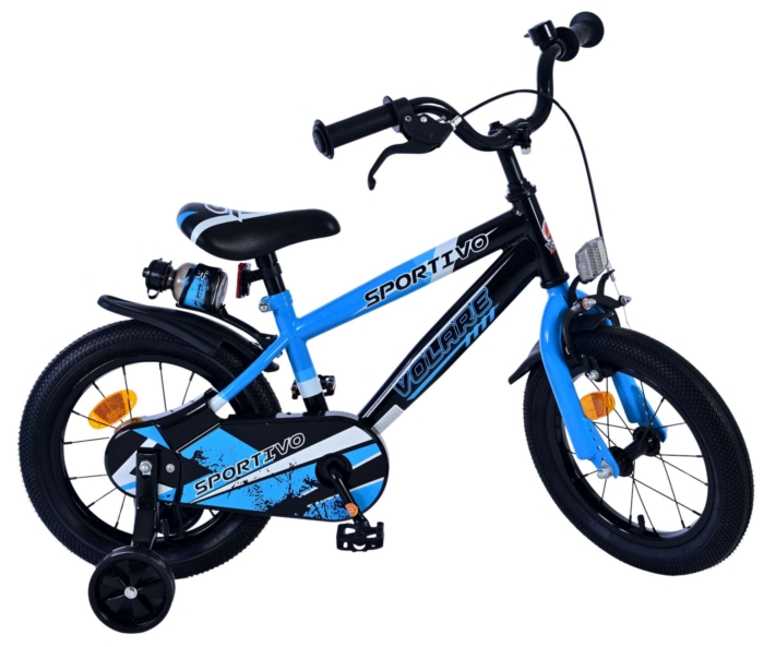 Volare Sportivo Kinderfiets - Jongens - 14 inch - Blauw Zwart - Afbeelding 10