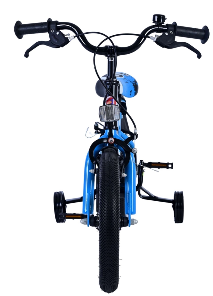 Volare Sportivo Kinderfiets - Jongens - 14 inch - Blauw Zwart - Twee Handremmen - Afbeelding 6