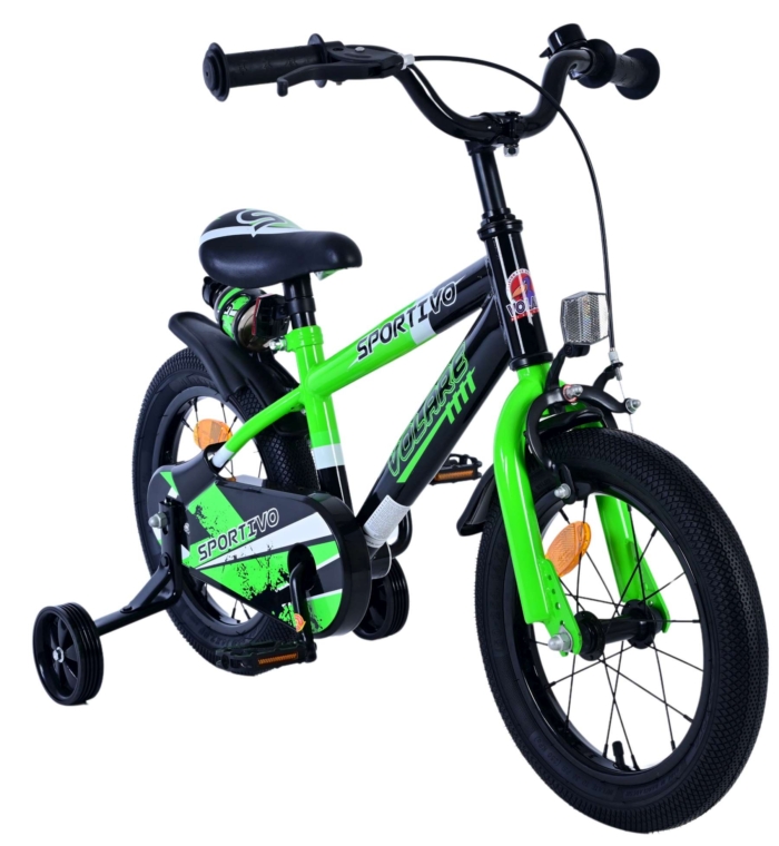 Volare Sportivo Kinderfiets - Jongens - 14 inch - Groen Zwart - Afbeelding 5