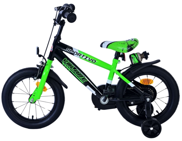 Volare Sportivo Kinderfiets - Jongens - 14 inch - Groen Zwart - Afbeelding 7