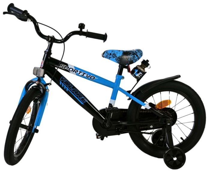 Volare Sportivo Kinderfiets - Jongens - 16 inch - Blauw Zwart - Afbeelding 8