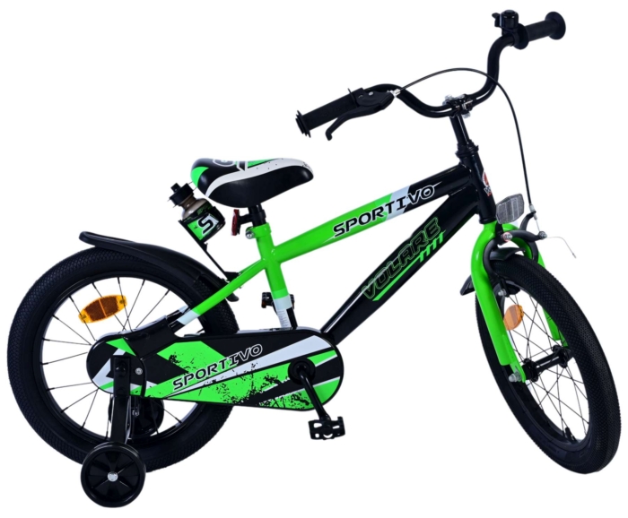 Volare Sportivo Kinderfiets - Jongens - 16 inch - Groen Zwart - Afbeelding 10